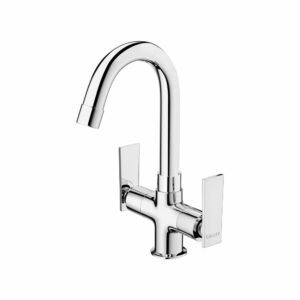 Center hall basin mixer